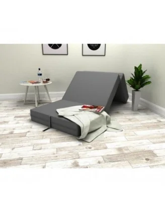Materasso Pieghevole per Ospiti e Campeggio Impermeabile 140x195x15 Grigio