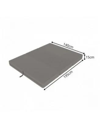 Materasso Pieghevole per Ospiti e Campeggio Impermeabile 140x195x15 Grigio