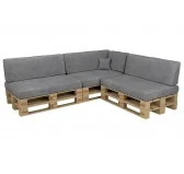 Set di 8 Cuscini per Pallet 120x80 + 120x40 Grigio