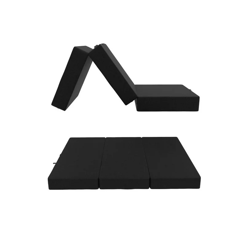 Materasso Pieghevole per Ospiti e Campeggio 80x195x15 Nero Materasso Pieghevole per Ospiti e Campeggio 80x195x15 Nero