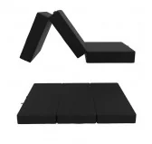 Materasso Pieghevole per Ospiti e Campeggio 80x195x15 Nero Materasso Pieghevole per Ospiti e Campeggio 80x195x15 Nero