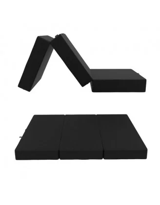 Materasso Pieghevole per Ospiti e Campeggio 80x195x15 Nero