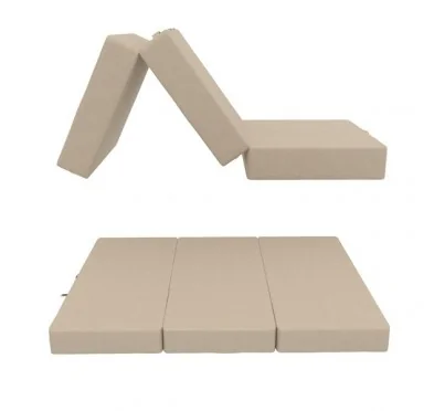 Materasso Pieghevole per Ospiti e Campeggio 80x195x15 Beige