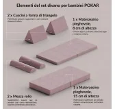 Cuscino triangolare per divano modulare per bambini, rosa