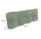 Cuscino Schienale Trapuntato per Pallet 120x40x12 cm Verde