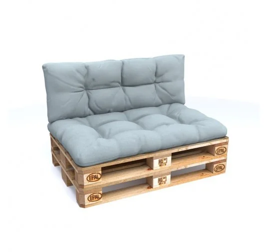 Set di 2 Cuscini Trapuntati da Giardino 120x80 + 120x40 Blu