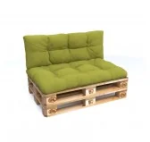 Set di 2 Cuscini per Pallet, 120x80 cm + 120x40 cm, Trapuntati, Lime Set di 2 Cuscini per Pallet, 120x80 cm + 120x40 cm, Trapuntati, Lime