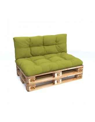 Set di 2 Cuscini per Pallet, 120x80 cm + 120x40 cm, Trapuntati, Lime
