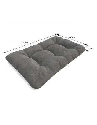 Set di 6 Cuscini Trapuntati da Giardino 120x80 + 120x40 Grigio