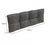 Set di 6 Cuscini Trapuntati da Giardino 120x80 + 120x40 Grigio Set di 6 Cuscini Trapuntati da Giardino 120x80 + 120x40 Grigio