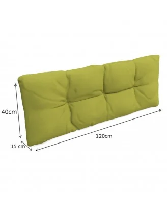 Set di 6 Cuscini per Pallet: 2x 120x80 + 2x 120x40 + 60x40 + 40x40, Trapuntati, Lime