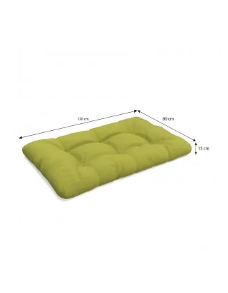 Set di 6 Cuscini per Pallet: 2x 120x80 + 2x 120x40 + 60x40 + 40x40, Trapuntati, Lime