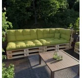 Set di 6 Cuscini per Pallet: 2x 120x80 + 2x 120x40 + 60x40 + 40x40, Trapuntati, Lime Set di 6 Cuscini per Pallet: 2x 120x80 + 2x 120x40 + 60x40 + 40x40, Trapuntati, Lime