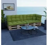 Set di 6 Cuscini per Pallet: 2x 120x80 + 2x 120x40 + 60x40 + 40x40, Trapuntati, Lime Set di 6 Cuscini per Pallet: 2x 120x80 + 2x 120x40 + 60x40 + 40x40, Trapuntati, Lime