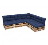 Set di 8 Cuscini Trapuntati da Giardino 120x80 + 120x40 Blu Scuro Set di 8 Cuscini Trapuntati da Giardino 120x80 + 120x40 Blu Scuro