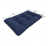 Set di 8 Cuscini Trapuntati da Giardino 120x80 + 120x40 Blu Scuro Set di 8 Cuscini Trapuntati da Giardino 120x80 + 120x40 Blu Scuro