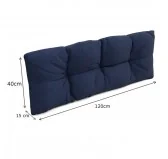 Set di 8 Cuscini Trapuntati da Giardino 120x80 + 120x40 Blu Scuro Set di 8 Cuscini Trapuntati da Giardino 120x80 + 120x40 Blu Scuro