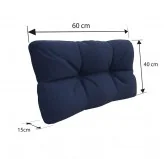Set di 8 Cuscini Trapuntati da Giardino 120x80 + 120x40 Blu Scuro Set di 8 Cuscini Trapuntati da Giardino 120x80 + 120x40 Blu Scuro