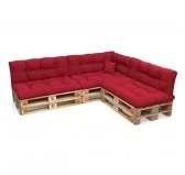 Set di 8 Cuscini per Pallet: 3x 120x80 + 3x 120x40 + 60x40 + 40x40, Trapuntati, Rosso Set di 8 Cuscini per Pallet: 3x 120x80 + 3x 120x40 + 60x40 + 40x40, Trapuntati, Rosso