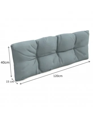 Cuscino Schienale Trapuntato per Pallet 120x40x12 cm Blu