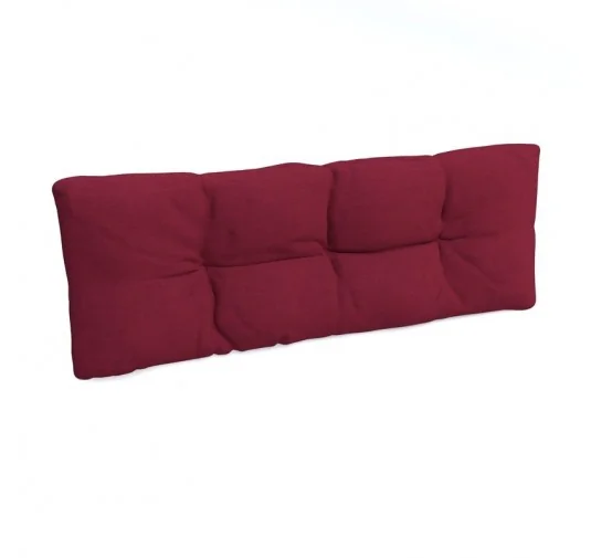 Cuscino Schienale per Pallet, Trapuntato, 120x40x12 cm, Bordeaux