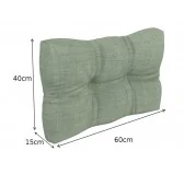 Cuscino Laterale Trapuntato per Pallet 60x40x12 cm Verde