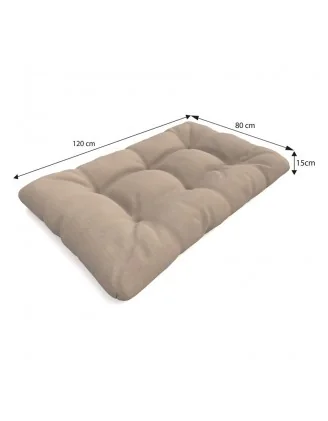 Cuscino di Seduta Trapuntato per Pallet 120x80x15 cm Beige
