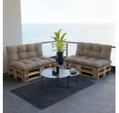 Cuscino di Seduta Trapuntato per Pallet 120x80x15 cm Beige Cuscino di Seduta Trapuntato per Pallet 120x80x15 cm Beige