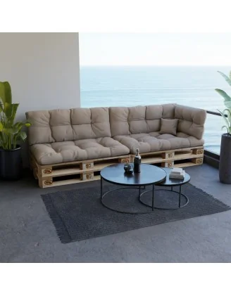Cuscino di Seduta Trapuntato per Pallet 120x80x15 cm Beige