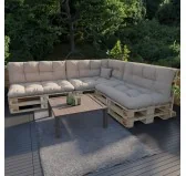 Cuscino di Seduta Trapuntato per Pallet 120x80x15 cm Beige Cuscino di Seduta Trapuntato per Pallet 120x80x15 cm Beige