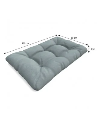 Cuscino di Seduta Trapuntato per Pallet 120x80x15 cm Blu