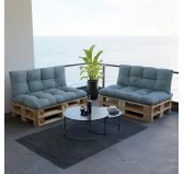 Cuscino di Seduta Trapuntato per Pallet 120x80x15 cm Blu Cuscino di Seduta Trapuntato per Pallet 120x80x15 cm Blu