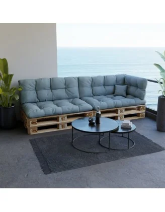 Cuscino di Seduta Trapuntato per Pallet 120x80x15 cm Blu