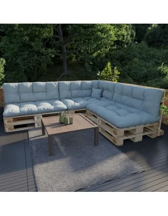 Cuscino di Seduta Trapuntato per Pallet 120x80x15 cm Blu