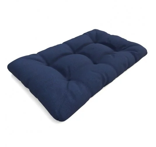 Cuscino di Seduta Trapuntato per Pallet 120x80x15 cm Blu Scuro