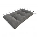 Cuscino di Seduta Trapuntato per Pallet 120x80x15 cm Grigio Cuscino di Seduta Trapuntato per Pallet 120x80x15 cm Grigio