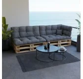 Cuscino di Seduta Trapuntato per Pallet 120x80x15 cm Grigio Cuscino di Seduta Trapuntato per Pallet 120x80x15 cm Grigio