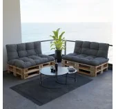 Cuscino di Seduta Trapuntato per Pallet 120x80x15 cm Grigio Cuscino di Seduta Trapuntato per Pallet 120x80x15 cm Grigio
