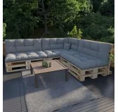 Cuscino di Seduta Trapuntato per Pallet 120x80x15 cm Grigio Cuscino di Seduta Trapuntato per Pallet 120x80x15 cm Grigio