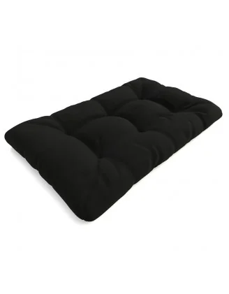 Cuscino di Seduta Trapuntato per Pallet 120x80x15 cm Nero