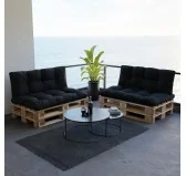 Cuscino di Seduta Trapuntato per Pallet 120x80x15 cm Nero Cuscino di Seduta Trapuntato per Pallet 120x80x15 cm Nero