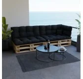 Cuscino di Seduta Trapuntato per Pallet 120x80x15 cm Nero Cuscino di Seduta Trapuntato per Pallet 120x80x15 cm Nero