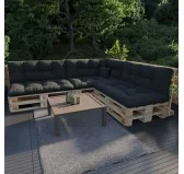Cuscino di Seduta Trapuntato per Pallet 120x80x15 cm Nero Cuscino di Seduta Trapuntato per Pallet 120x80x15 cm Nero