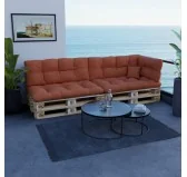 Cuscino di Seduta per Pallet, Trapuntato, 120x80x12 cm, Arancione Cuscino di Seduta per Pallet, Trapuntato, 120x80x12 cm, Arancione