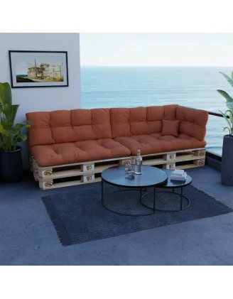 Cuscino di Seduta per Pallet, Trapuntato, 120x80x12 cm, Arancione
