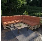 Cuscino di Seduta per Pallet, Trapuntato, 120x80x12 cm, Arancione Cuscino di Seduta per Pallet, Trapuntato, 120x80x12 cm, Arancione