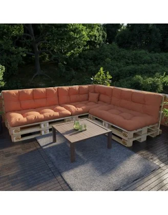 Cuscino di Seduta per Pallet, Trapuntato, 120x80x12 cm, Arancione