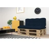 Cuscino Laterale Trapuntato per Pallet 60x40x12 cm Blu Scuro