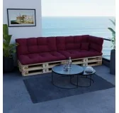 Cuscino di Seduta per Pallet, Trapuntato, 120x80x12 cm, Bordeaux Cuscino di Seduta per Pallet, Trapuntato, 120x80x12 cm, Bordeaux