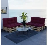 Cuscino di Seduta per Pallet, Trapuntato, 120x80x12 cm, Bordeaux Cuscino di Seduta per Pallet, Trapuntato, 120x80x12 cm, Bordeaux